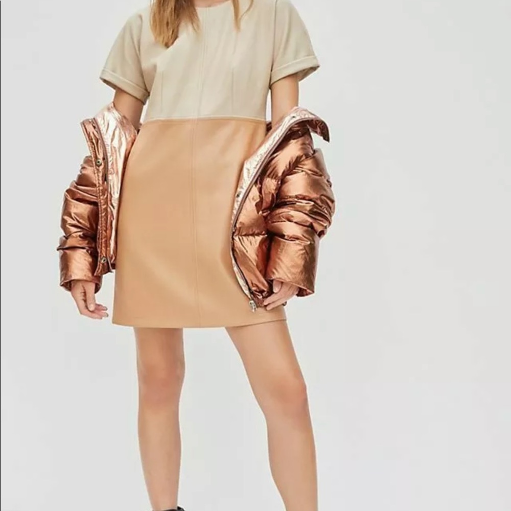 Anthropologie Faux Leather Shift Mini Dress Vegan Avec Les Filles Andrea